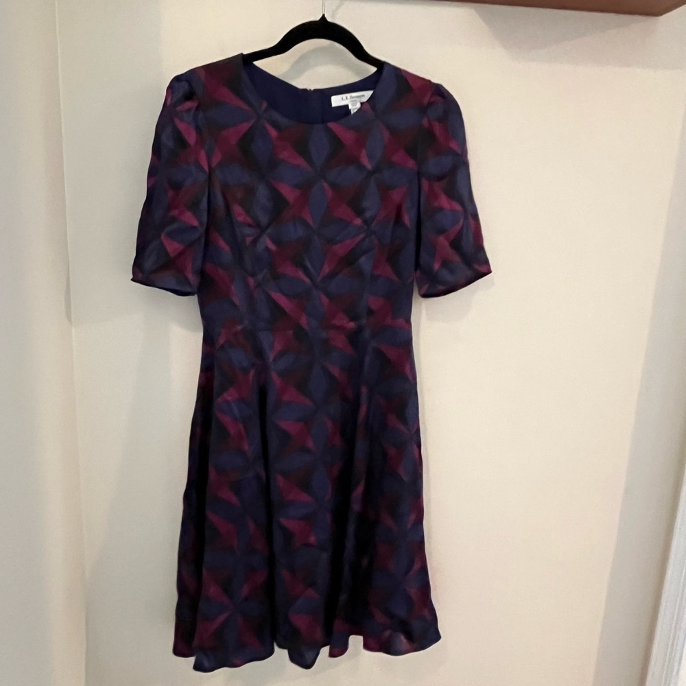 LK Bennett Women Dress Janeva Silk Printed Fit & Flare size 4 - Picture 2 of 7